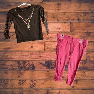 5 for $25🔥Baby Gap/ Levi's Brown Top & Pink Pants Size 2T